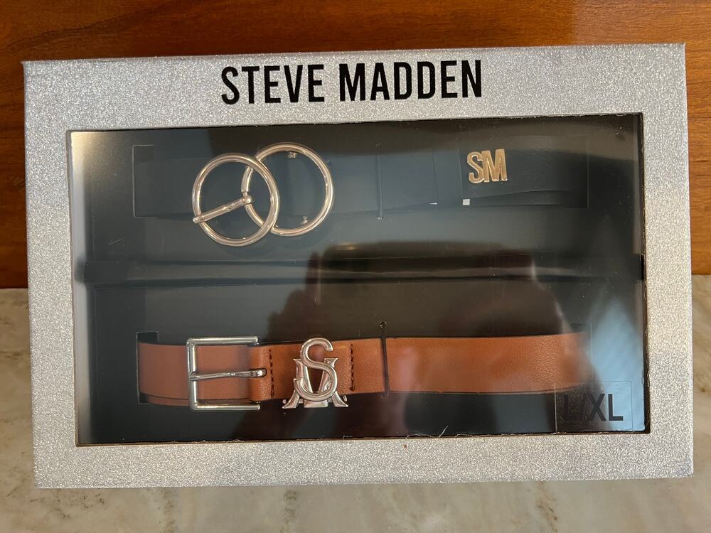 Steve Madden Belt Bundle Black & Brown L/XL